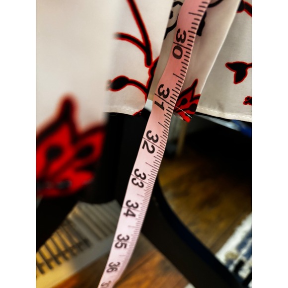 Zara Woman Mixed Print Pleated Midi Skirt Plaid Polka Dot Floral Black Red M - Picture 12 of 16